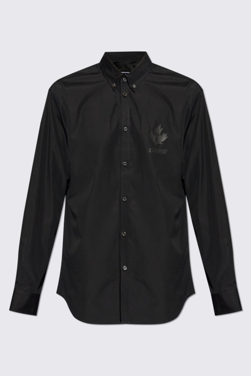 BLACK SHIRT WITH LOGO